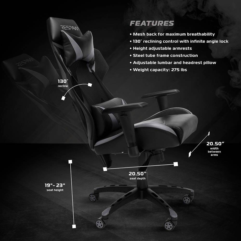 RESPAWN 205 Racing Style Gaming Chair, in Green (RSP-205-GRN)