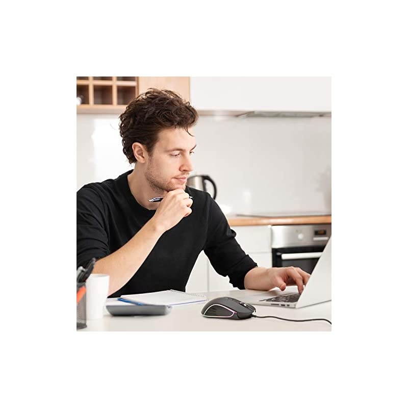 M30 Gaming Mouse Wired USB Computer Mice for Game Daily 6 Programmable Buttons Chroma RGB Backlit 3500 DPI Adjustable Comfortable Grip Ergonomic Mice for PC Laptop Mac Windows