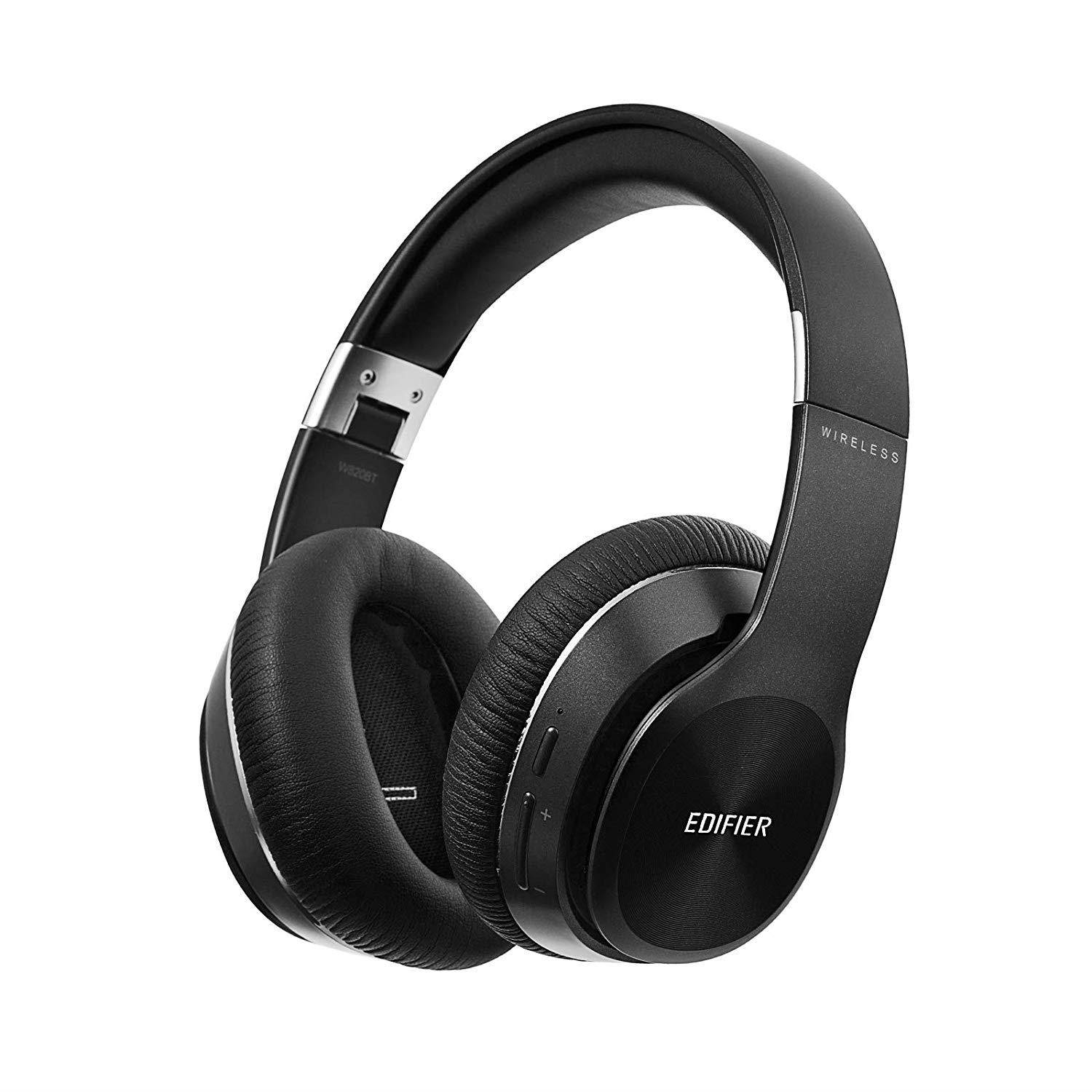 Edifier W820BT Bluetooth Headphones - Foldable Wireless Headphone with 80-Hour Long Battery Life - Black