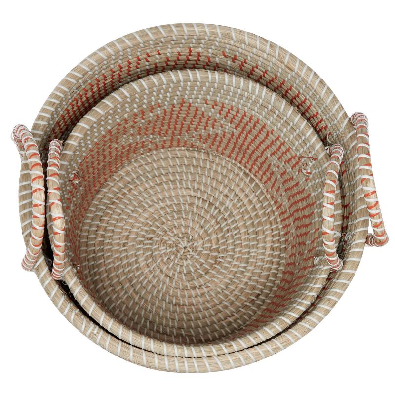 2pk Round Seagrass Storage Baskets with Handles