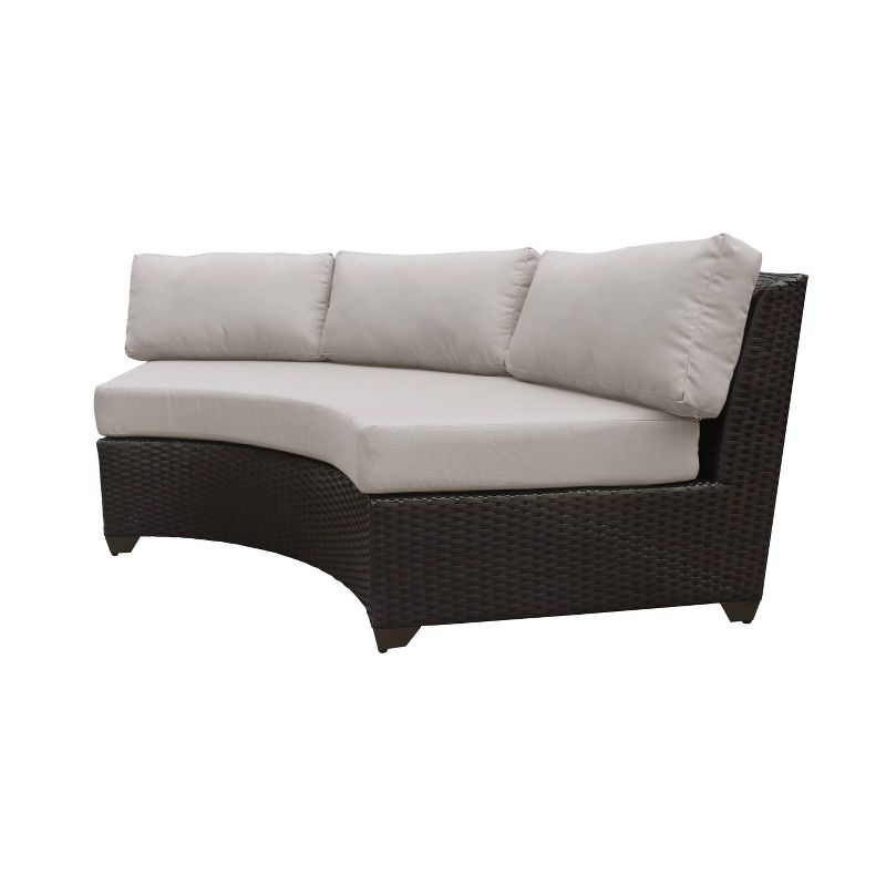 Barbados 12pc Patio Curved Sectional Seating Set with Cushions - Beige - TK Classics