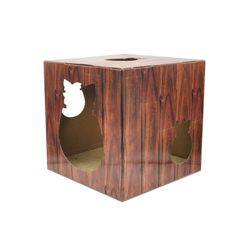 DoyenWorld Wood Funbox with Cat Scratcher Board