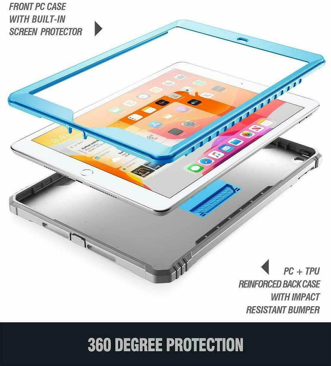 Case For Apple iPad 10.2 (2020&2019) Tablet With Kickstand Cover Blue