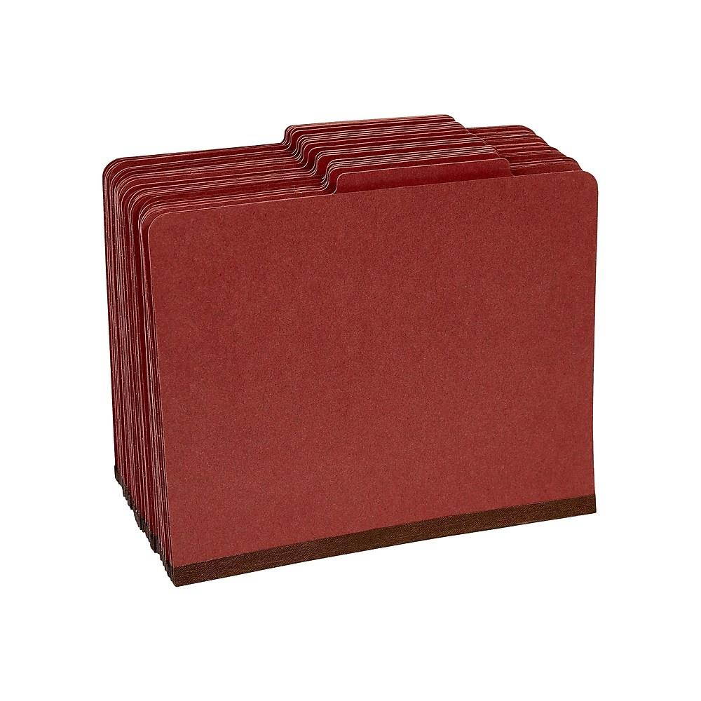 Staples Rcyc Class. Folders 2/5-Cut Tab Ltr 2 Dividers Brick Rd 20/BX 614617