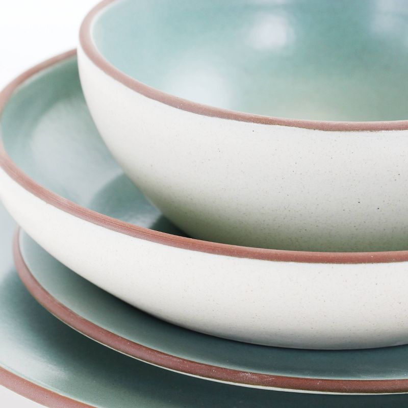 Gibson Elite 16pc Terracotta Contempo Classic Dinnerware Set Mint
