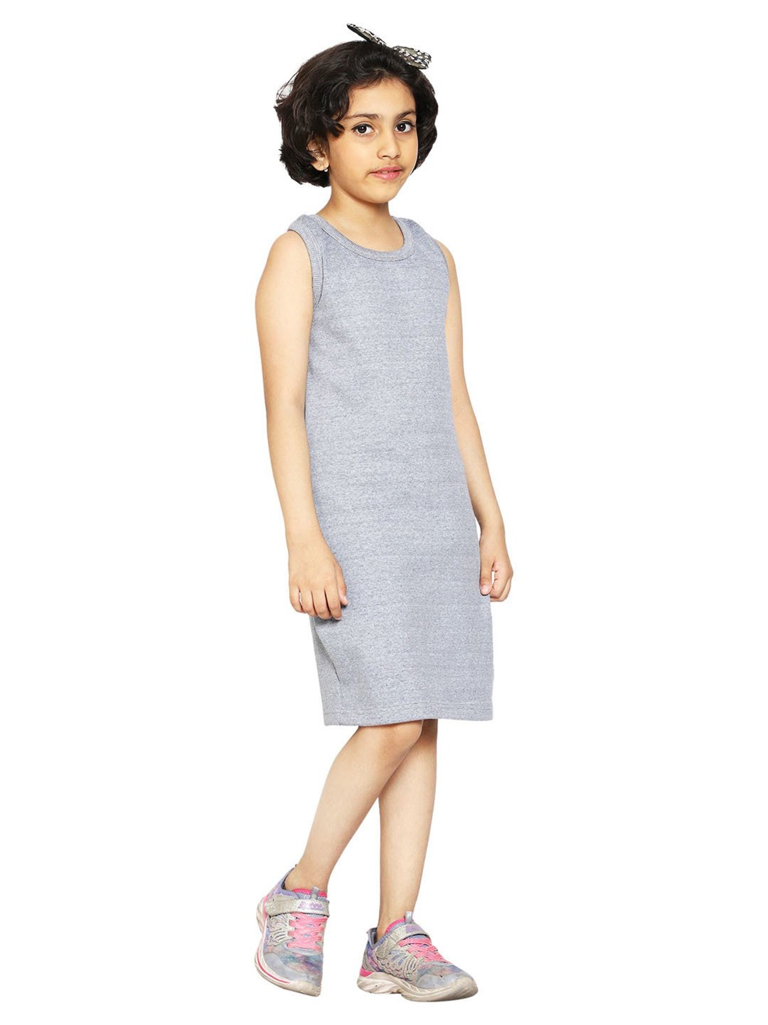 Kiddopanti Kids Grey Solid Dress