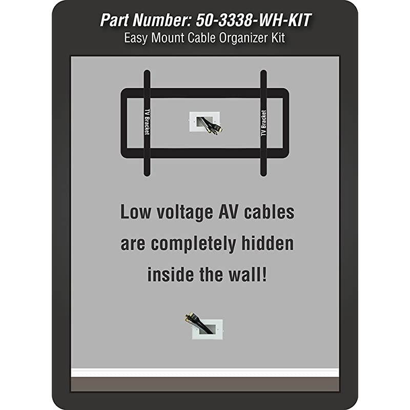 Electronics 50-3338-WH-KIT Easy Mount Cable Organizer Kit - White