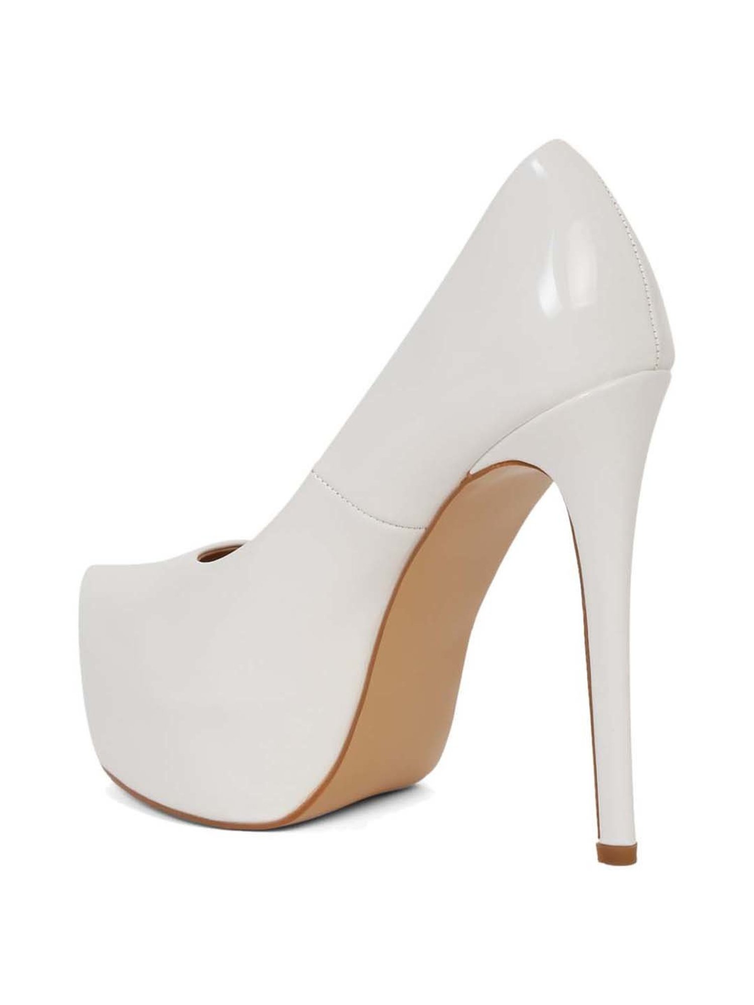 Flat N Heels Women's White Stiletto Pumps