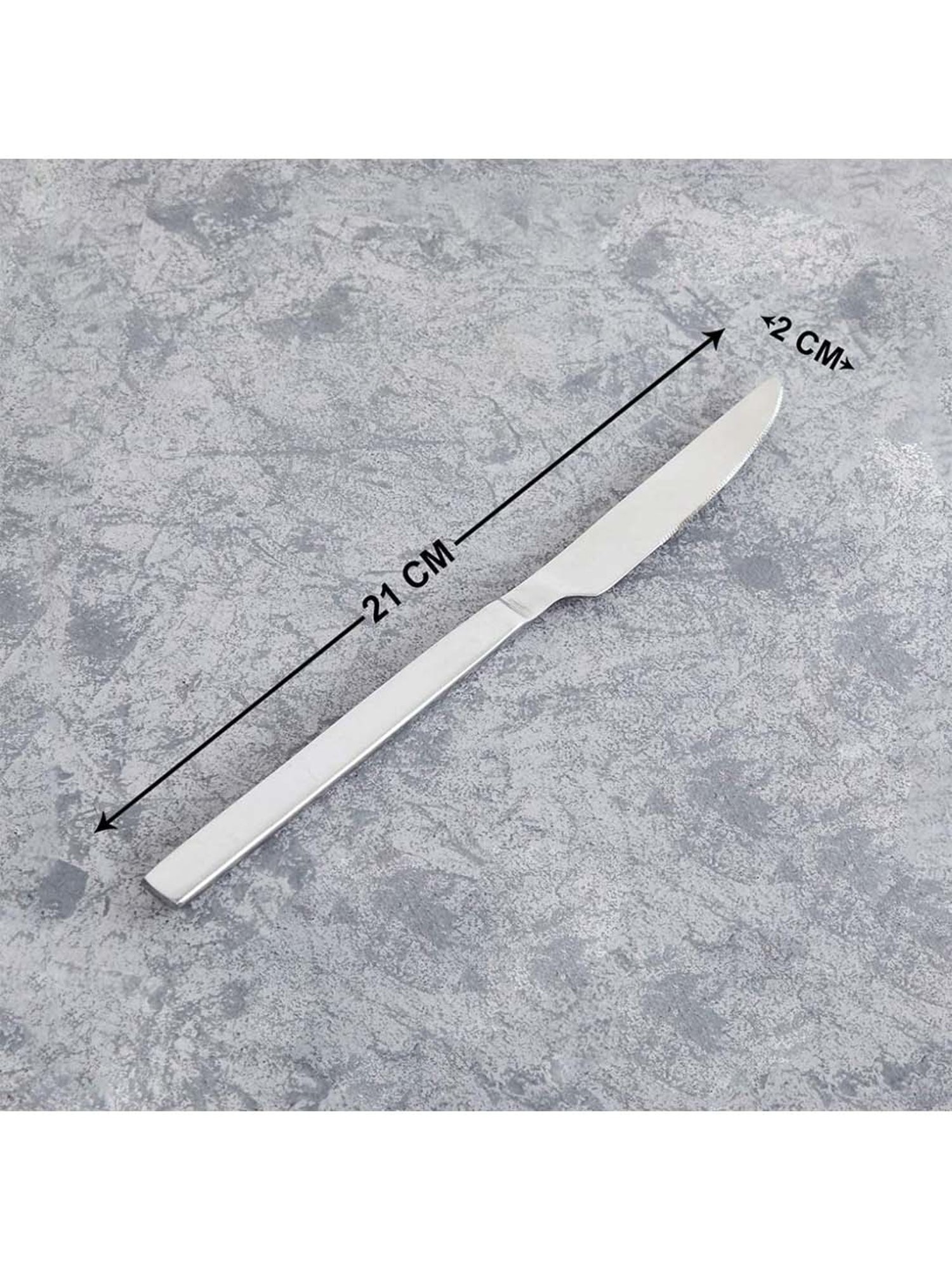 FnS Silver Stainless Steel Dinner Knife - Set of 2