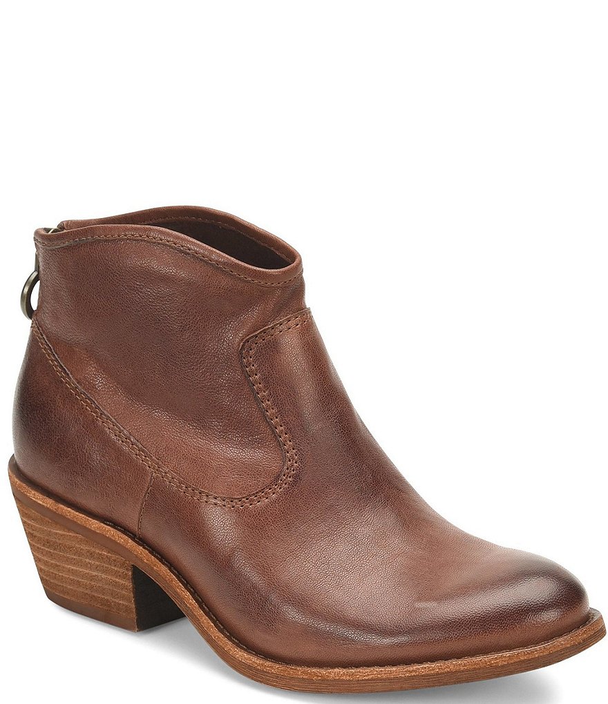 Sofft Aisley Unlined Leather Block Heel Western Booties