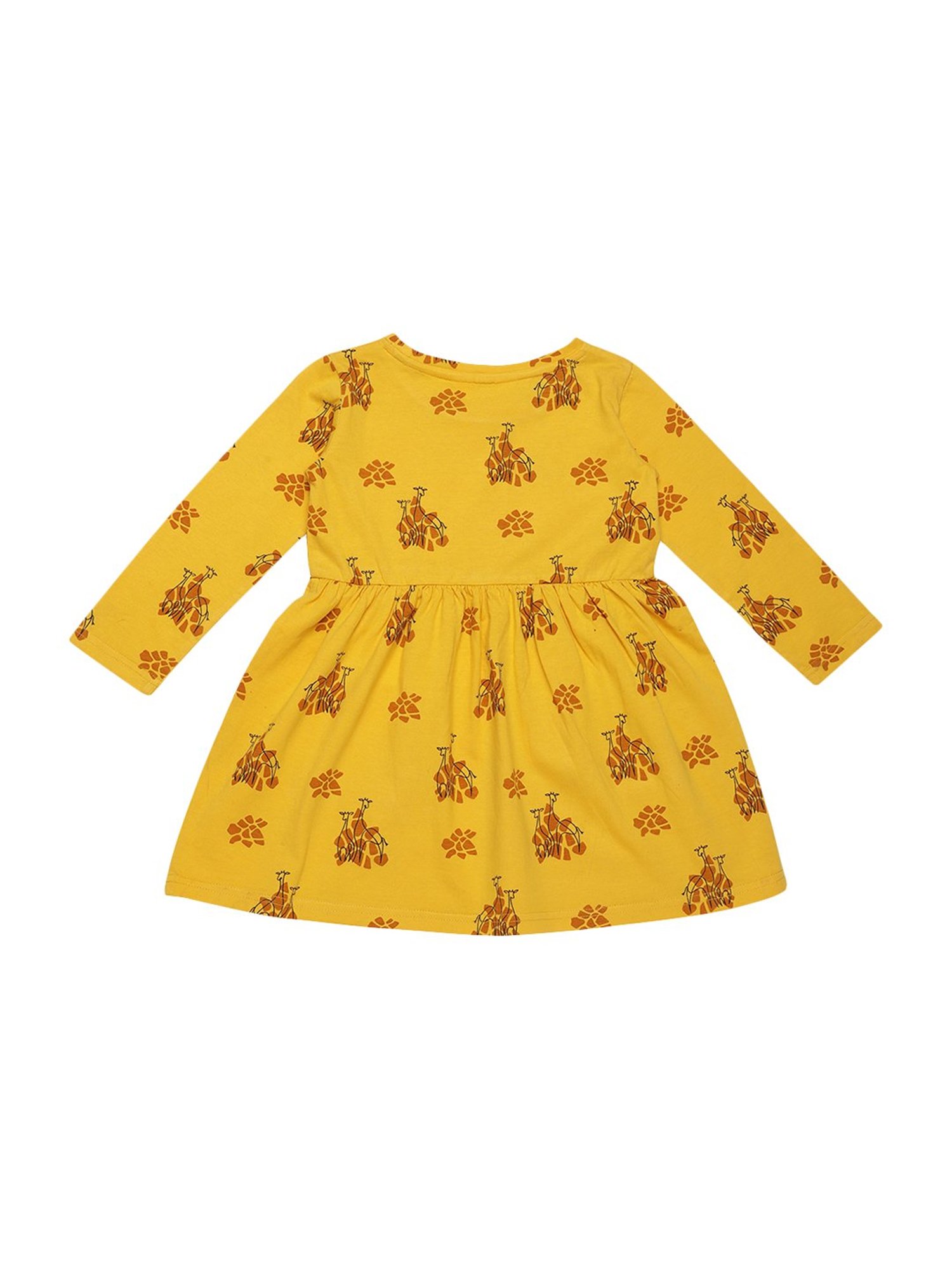 Mystere Paris Kids Yellow Cotton Printed Sleep Dress