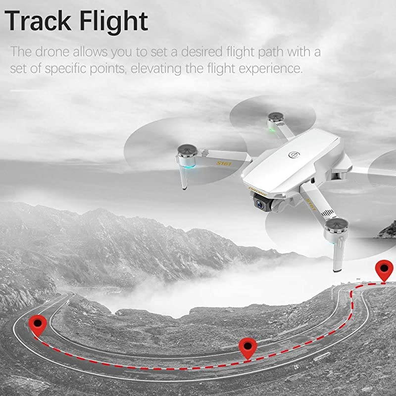 Mini Pro Drone with Camera S161,Foldable FPV Drone with 4K HD Camera, Optical Flow Positioning RC Quadcopter with Gesture Photos/Video, Altitude Hold, Track Flight, Storage Bag and 2 Batteries
