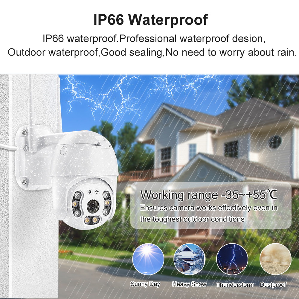 Outdoor Security Camera 1080P Home Surveillance Camera Wireless WiFi IP Camera Pan Tilt Dome Clear Night Vision  Waterproof/Two Way Audio/Motion Detection/Alarm Intelligent