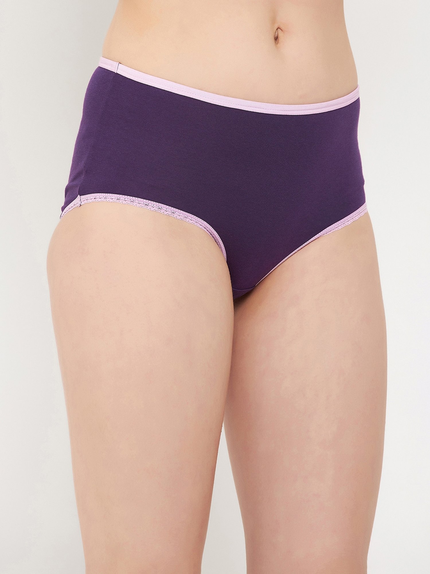 Clovia Purple Cotton Hipster Panty