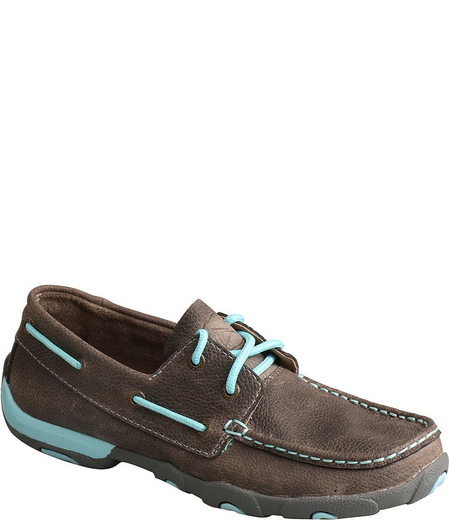 Twisted X Women's Leather Driving Moc Boat Shoes