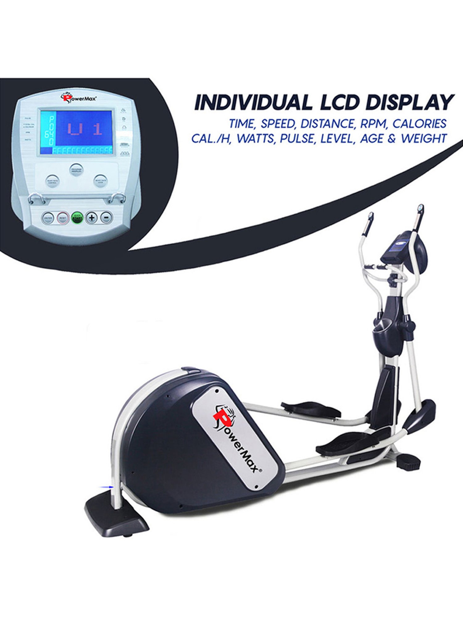 PowerMax Fitness EC-2000 Elliptical Trainer (Black)