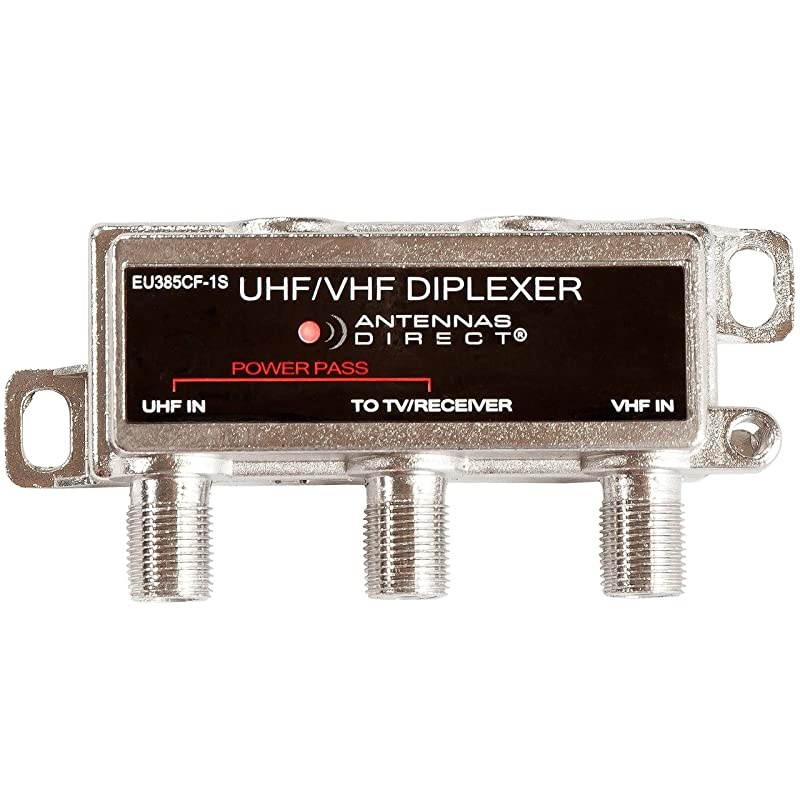 VHF UHF Antenna Combiner Indoor Attic Outdoor Use Allweather Mounting Hardware Adjustable Mast Clamp Black EU385CF1S