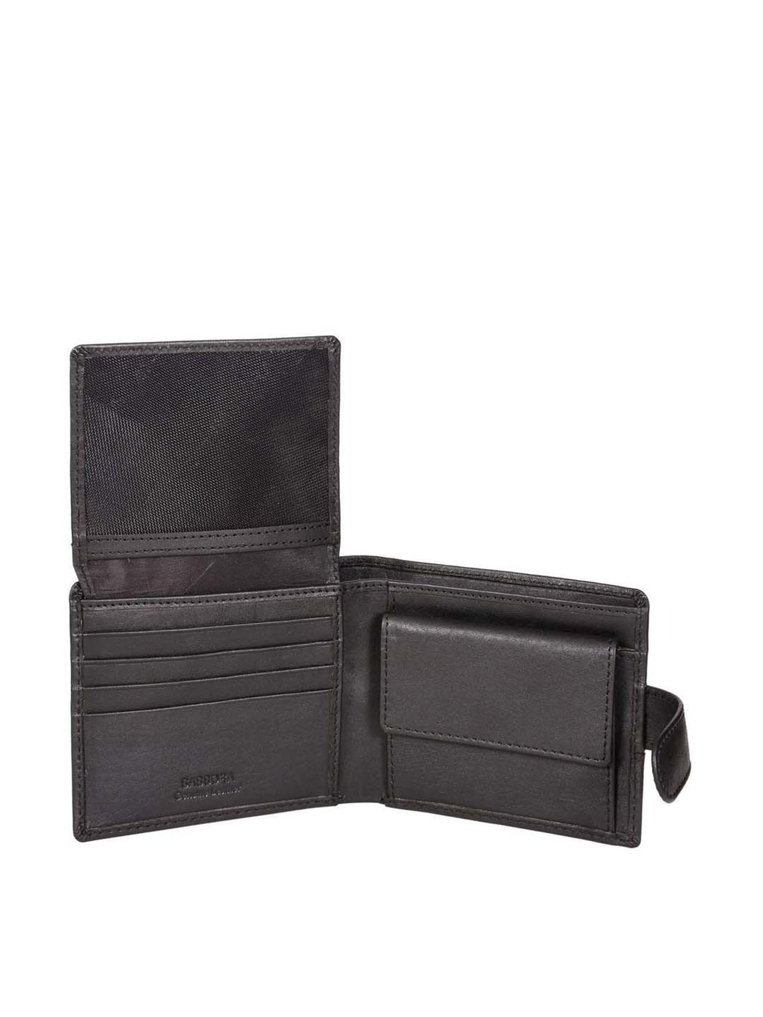 SASSORA Black Casual Leather Rfid Bi-Fold Wallet for Men