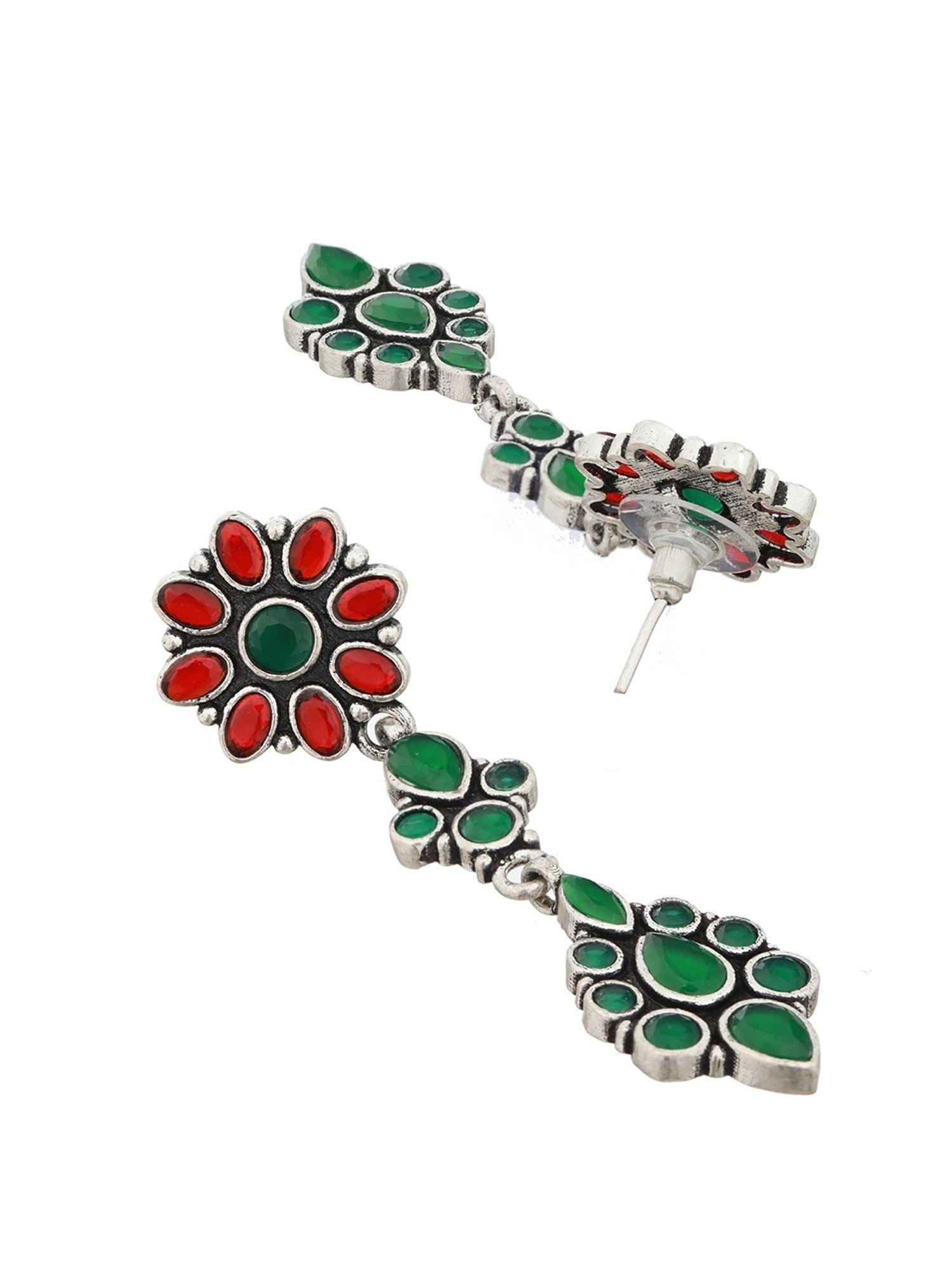 Saraf RS Jewellery Yellow stone studded Drop Earrings