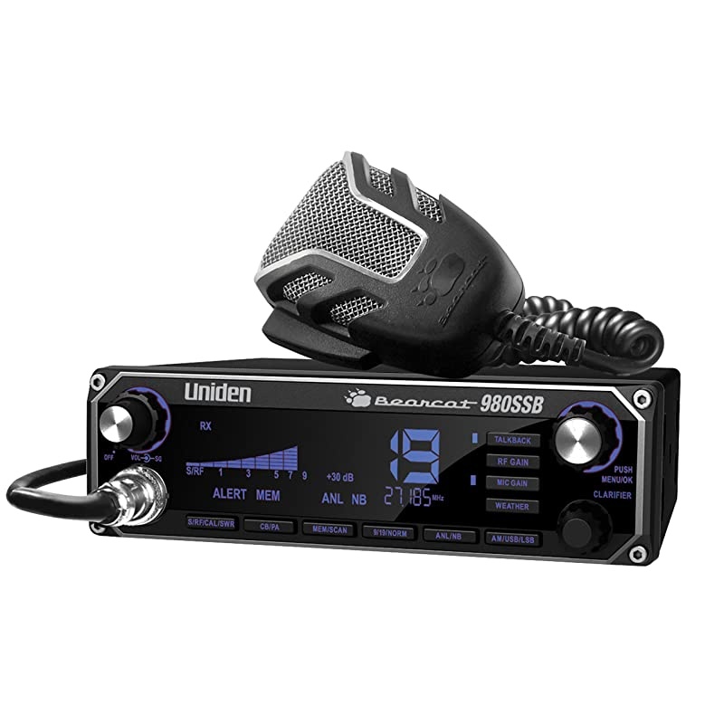 BEARCAT 980 40 Channel SSB CB Radio with Sideband NOAA WeatherBand7 Color Digital Display PACB Switch and Noise Cancelling Mic Wireless Mic Compatible