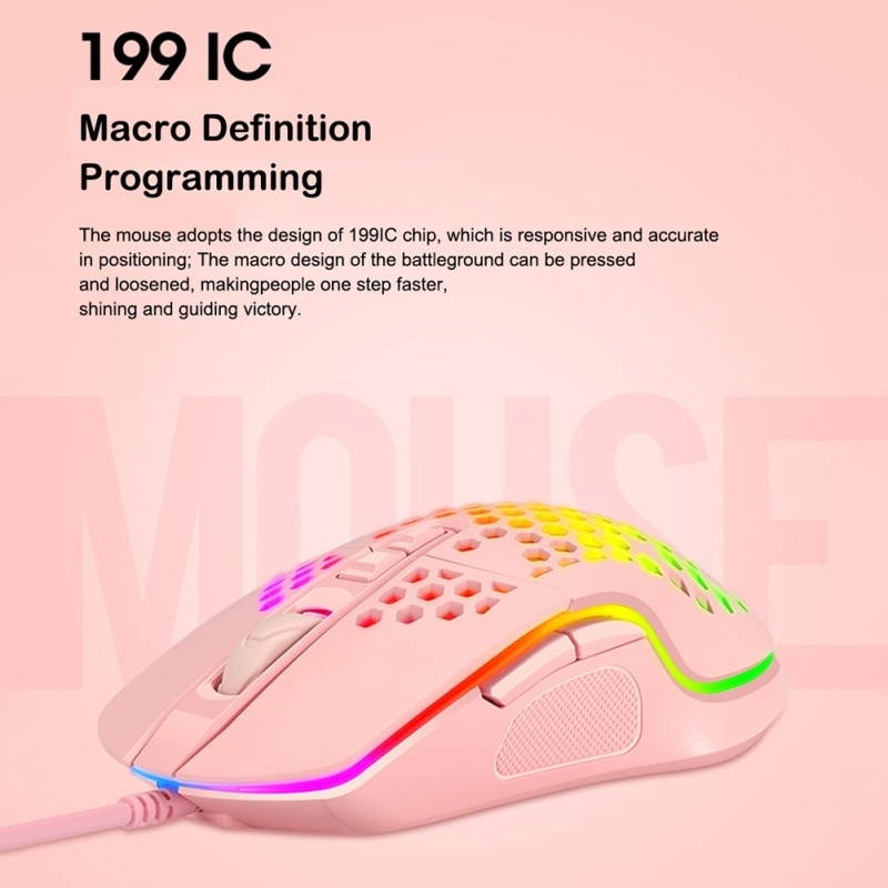V9 Ergonomic 4000DPI USB Wired Hollow-out RGB Light Gaming Mouse Mice for PC