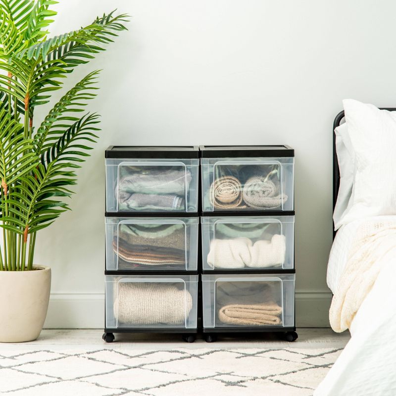 IRIS 3 Drawer Narrow Cart Black