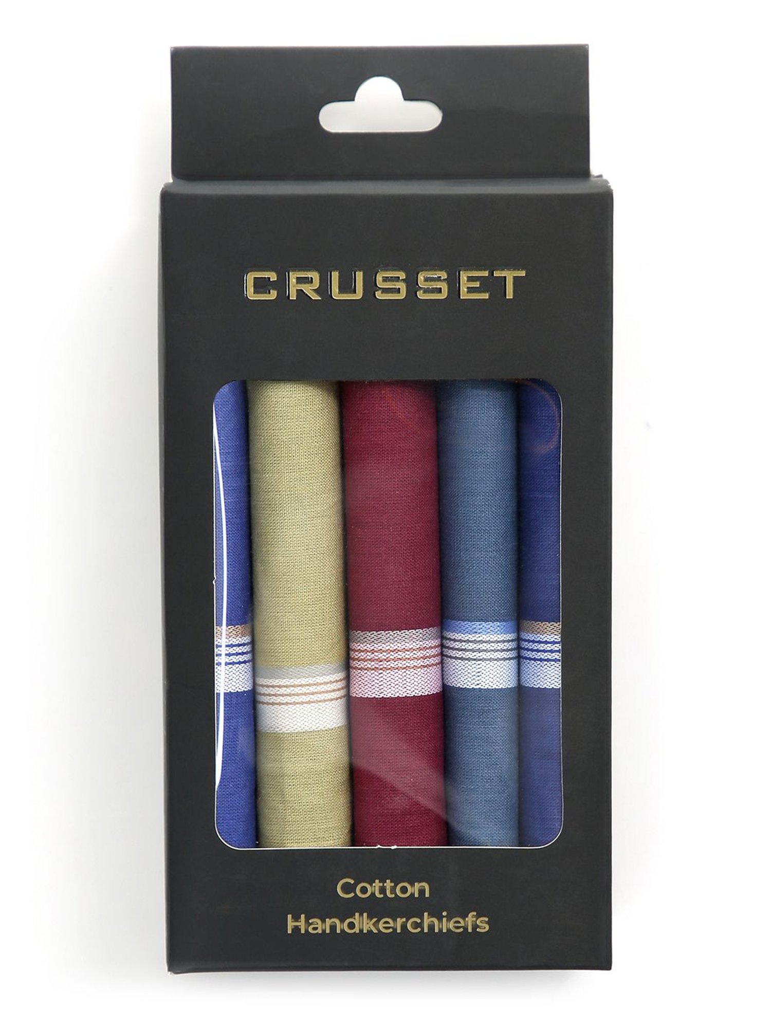Crusset Multicolor Cotton Handkerchiefs - Pack of 5