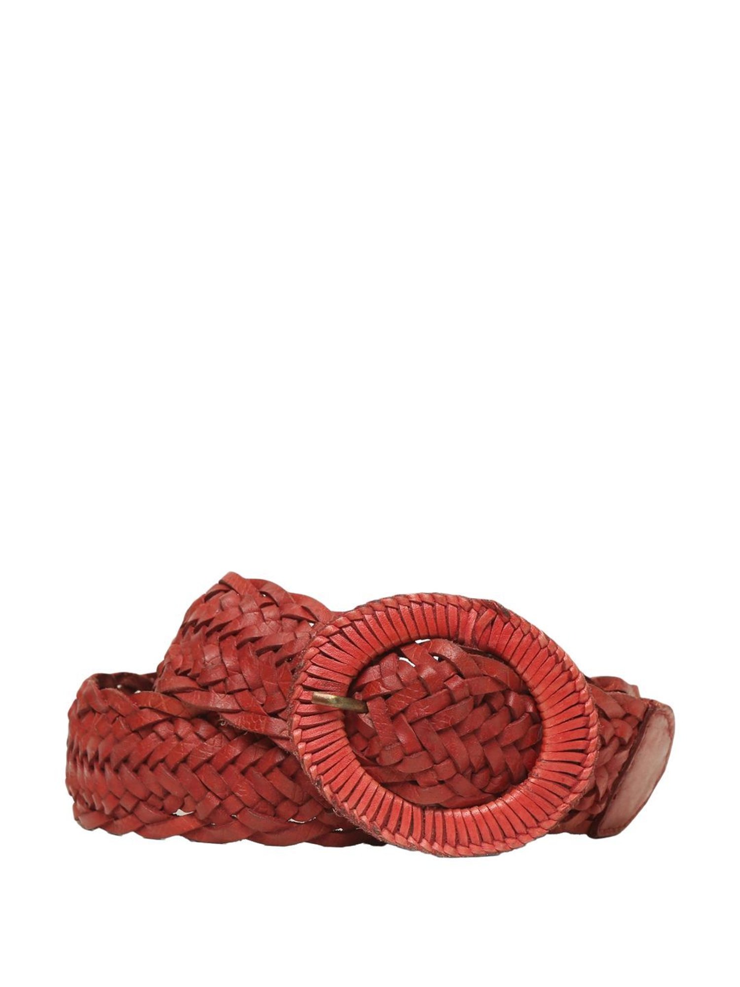 Art N Vintage Red Leather Waist Belt For Women