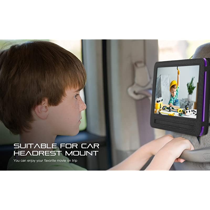 125 Portable DVD Player with HD Swivel Screen 5 Hours Builtin Rechargeable Battery Region Free Support USBSD Card 35mm Audio Jack Remote Control Resume Playback Purple