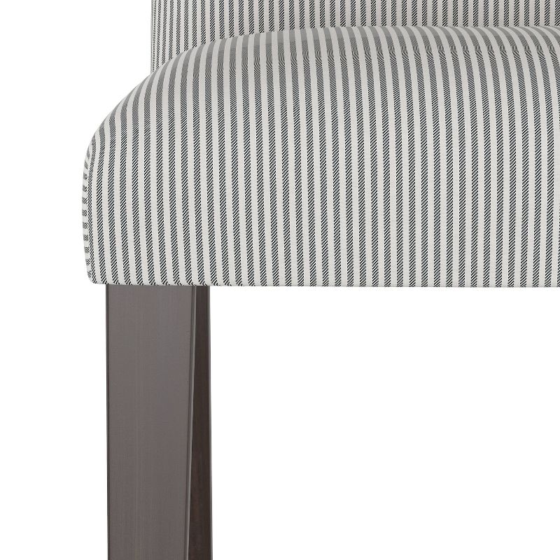 Camel Back Dining Chair Oxford Stripe Charcoal - Skyline Furniture