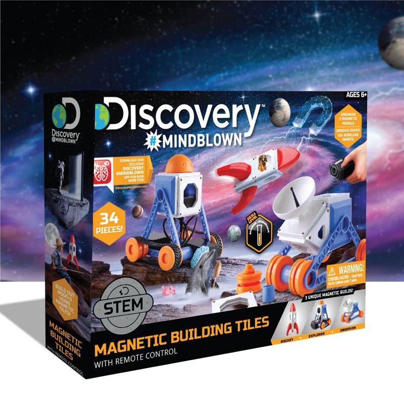 Discovery Kids Toy Magnetic Tiles Building Set with Remote Control