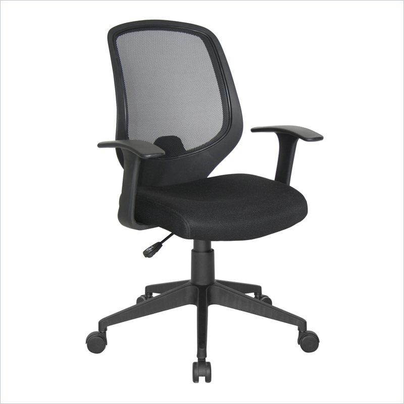 OFM Essentials Collection Mesh Swivel Task Chair with Arms, in Black (E1000)