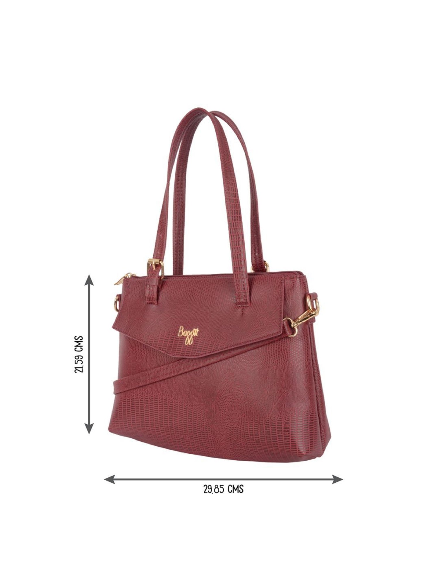 Baggit Tampop Lizzo Red PU Textured Shoulder Handbag