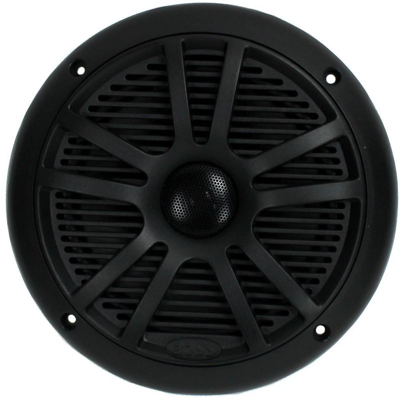 BOSS 6.5" 360W Dual Cone Black Marine Boat Outdoor Audio Speakers, 4pk | MR6B