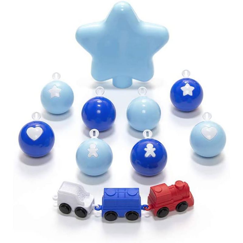 Step2 497699 33 Inch My First Christmas Tree Train Set with Decorative Ornaments and Built In Tree Skirt Storage for Kids 1.5 Years Old and Up