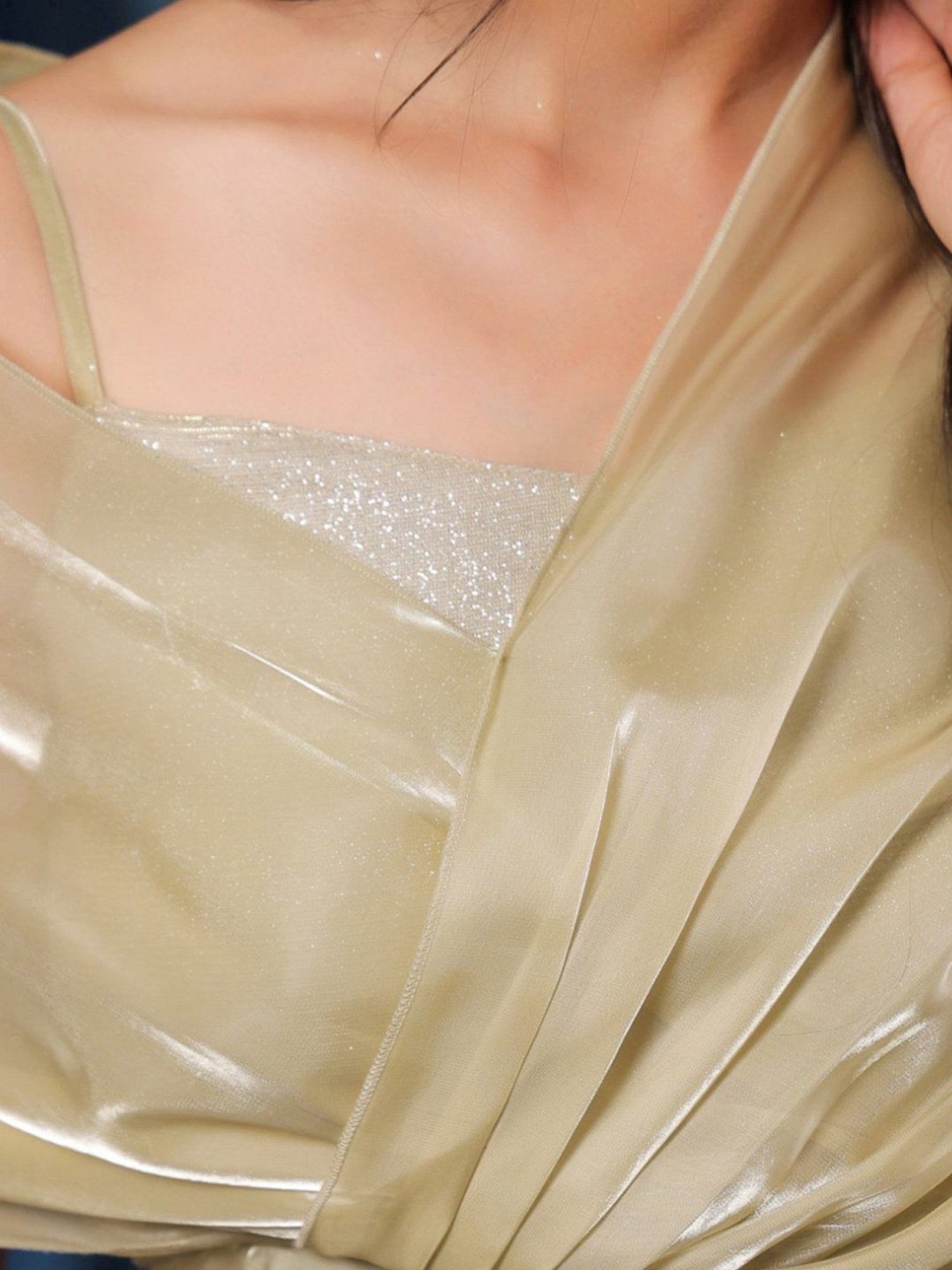 BInfinite Green Sparkle Sorbet Gleam Aura Flow Dress