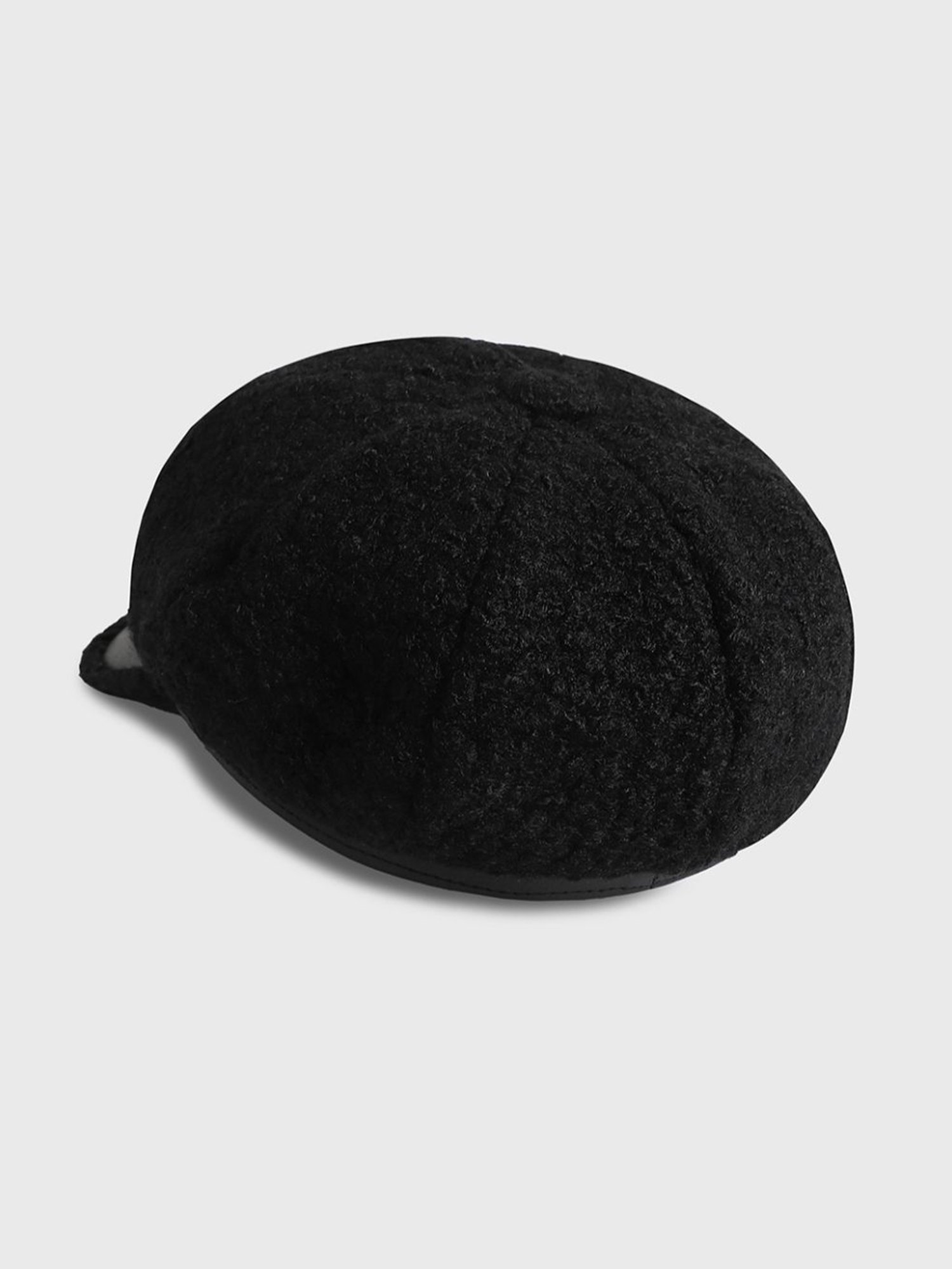 HauteSauce Black Sherpa Newsboy Cap