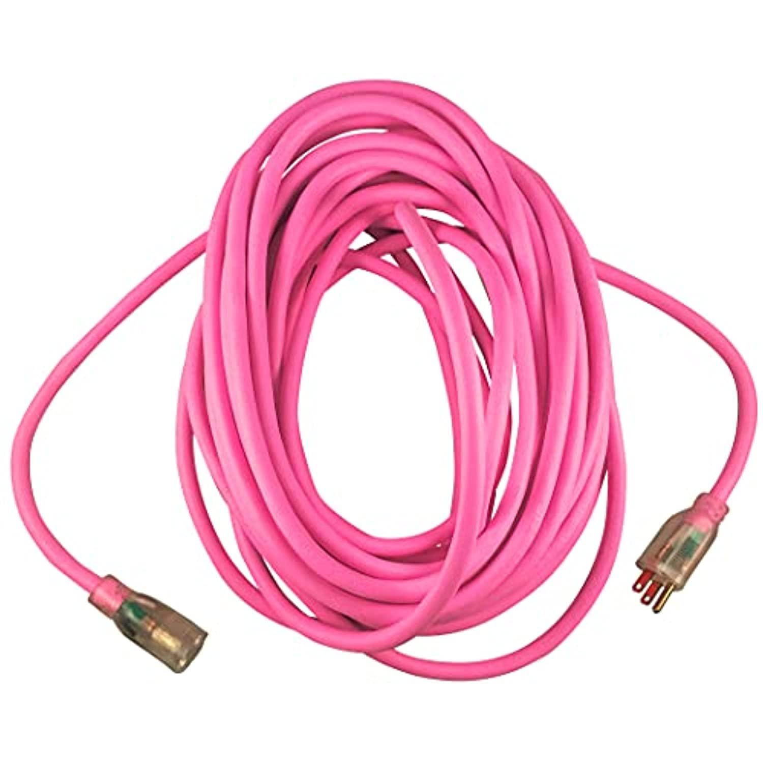 usw 96050pkl high visibility extension cord, 50ft, pink