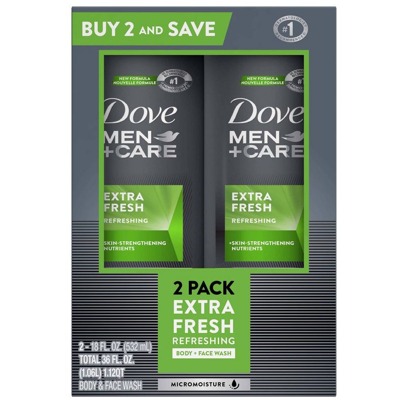 Dove Men+Care Extra Fresh Micro Moisture Cooling Body Wash - 18 fl oz/2pk