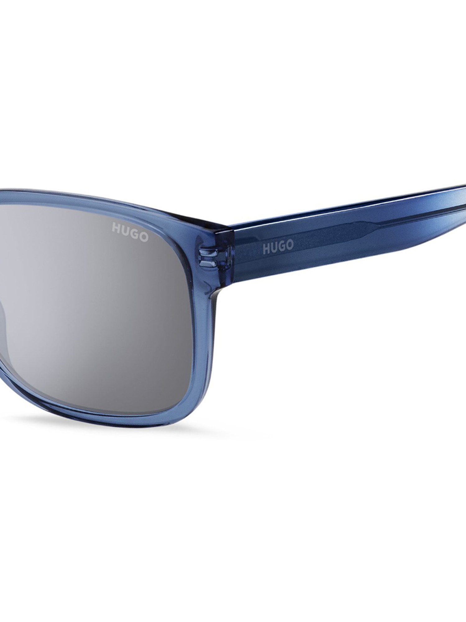 Hugo Silver Rectangular Sunglasess For Men