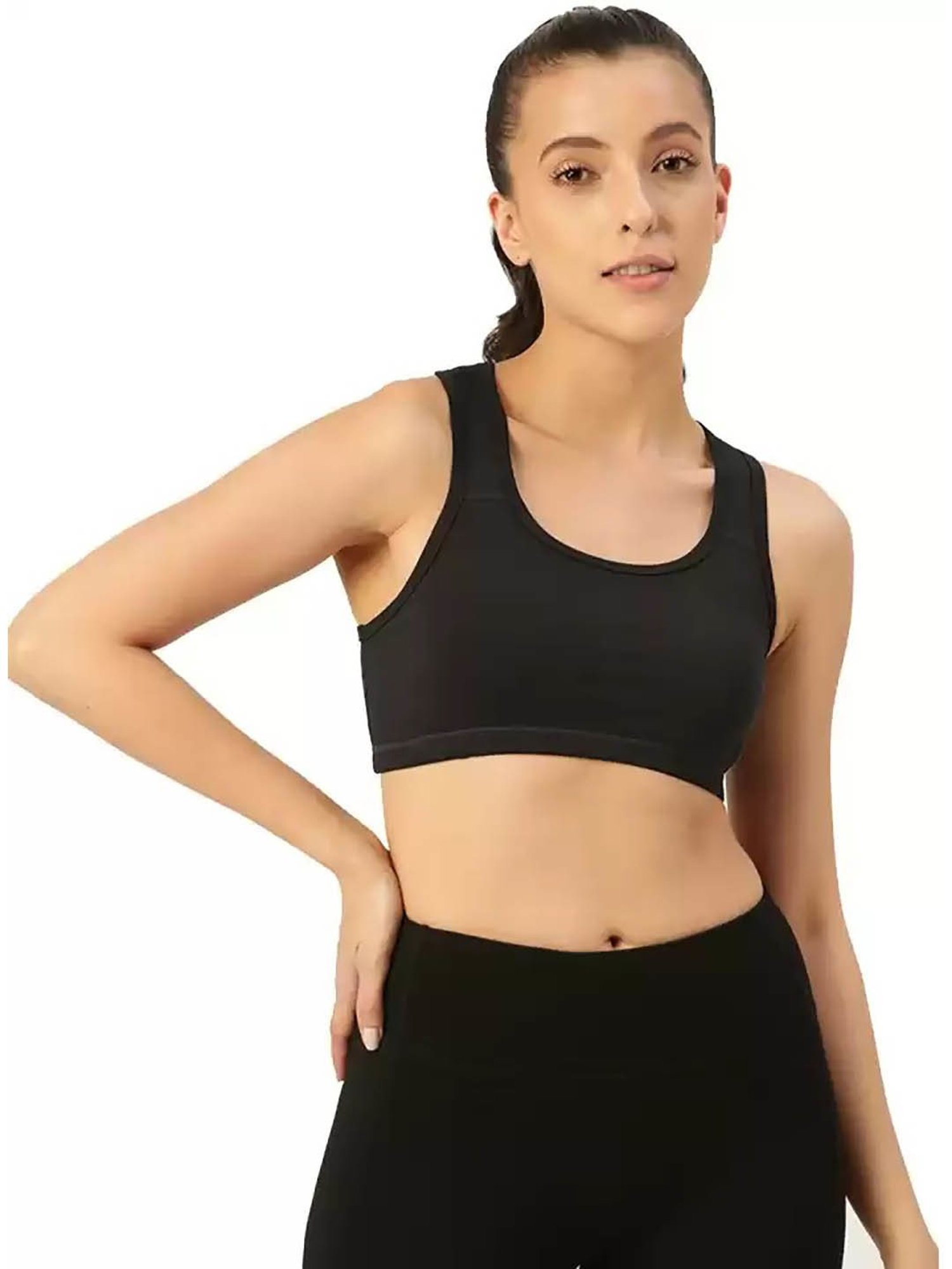 Leading Lady Black Non-Padded Sports Bra