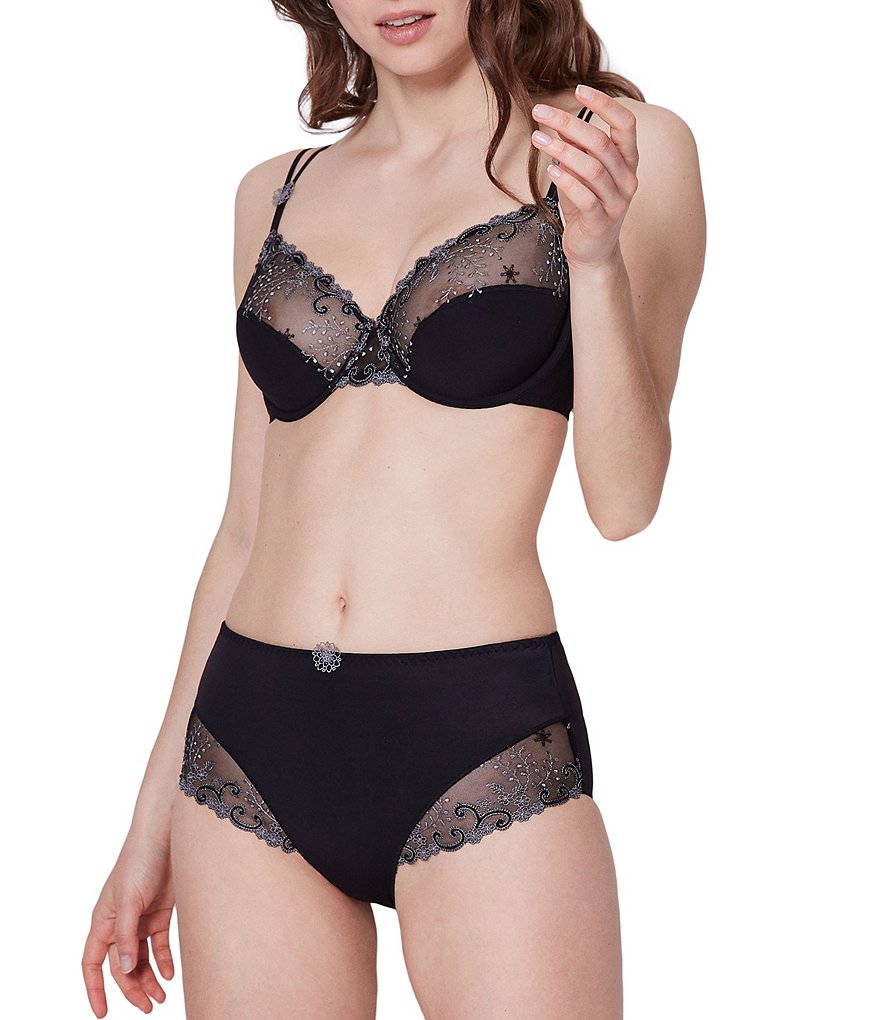 Simone Perele Delice Floral-Embroidered Full-Busted Contour Underwire Square Back Bra