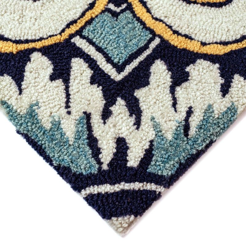 1'8"x2'6" Oval Braided Plaid Accent Rug Multicolored - The Lakeside Collection