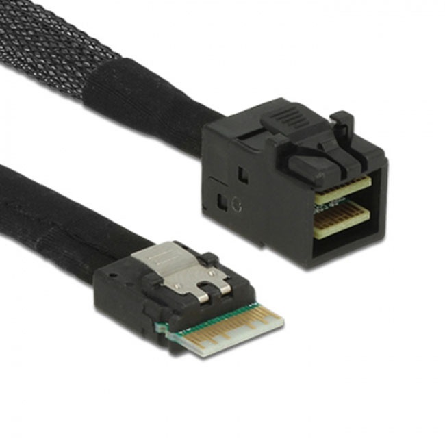 FVH Slim Line SAS 4.0 SFF-8654 4i 38pin Host to HD Mini SAS 4i SFF-8643 36pin Target Cable 50cm SF-098-0.5M