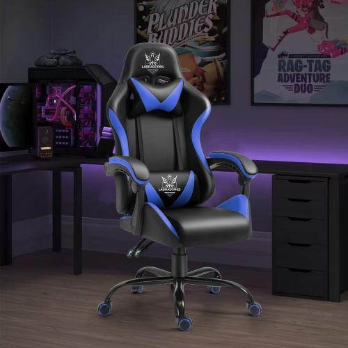 Gaming Chair-Ergonomic Racing Style High Back PU Computer Chair with Height Adjustment, Headrest and Lumbar Support,E-Sports 360&deg;Swivel Chair(Red+Black)