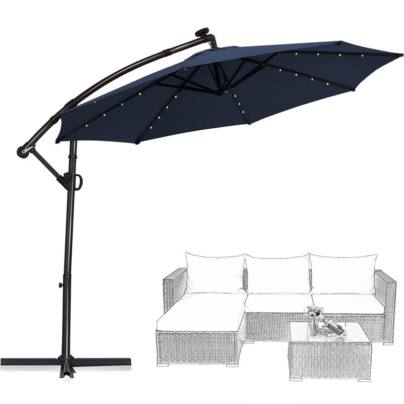 9' x 5' Rectangular Double Top Patio Outdoor Market Umbrella Emerald Green - Crestlive Products