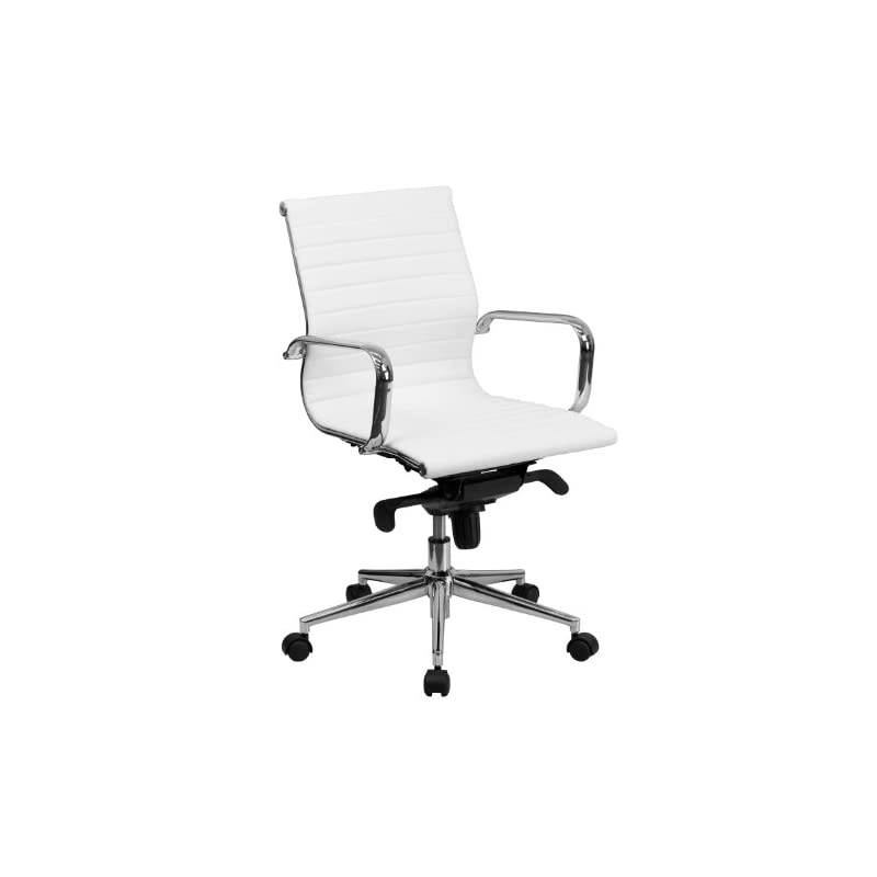 High Back Black Mesh Contemporary Executive Swivel Office Chair with LeatherSoft Seat