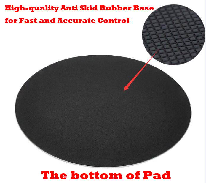 ESTONE Round Aluminum Gaming Mouse Pad with Anti-Skid Rubber Base-8.66"x8.66"x0.08" - Silver