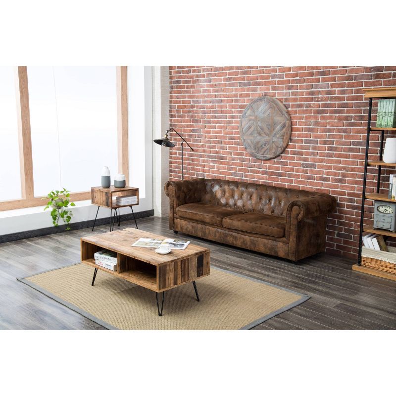 Easton Foldable End Table Brown/Black - Summerland Home