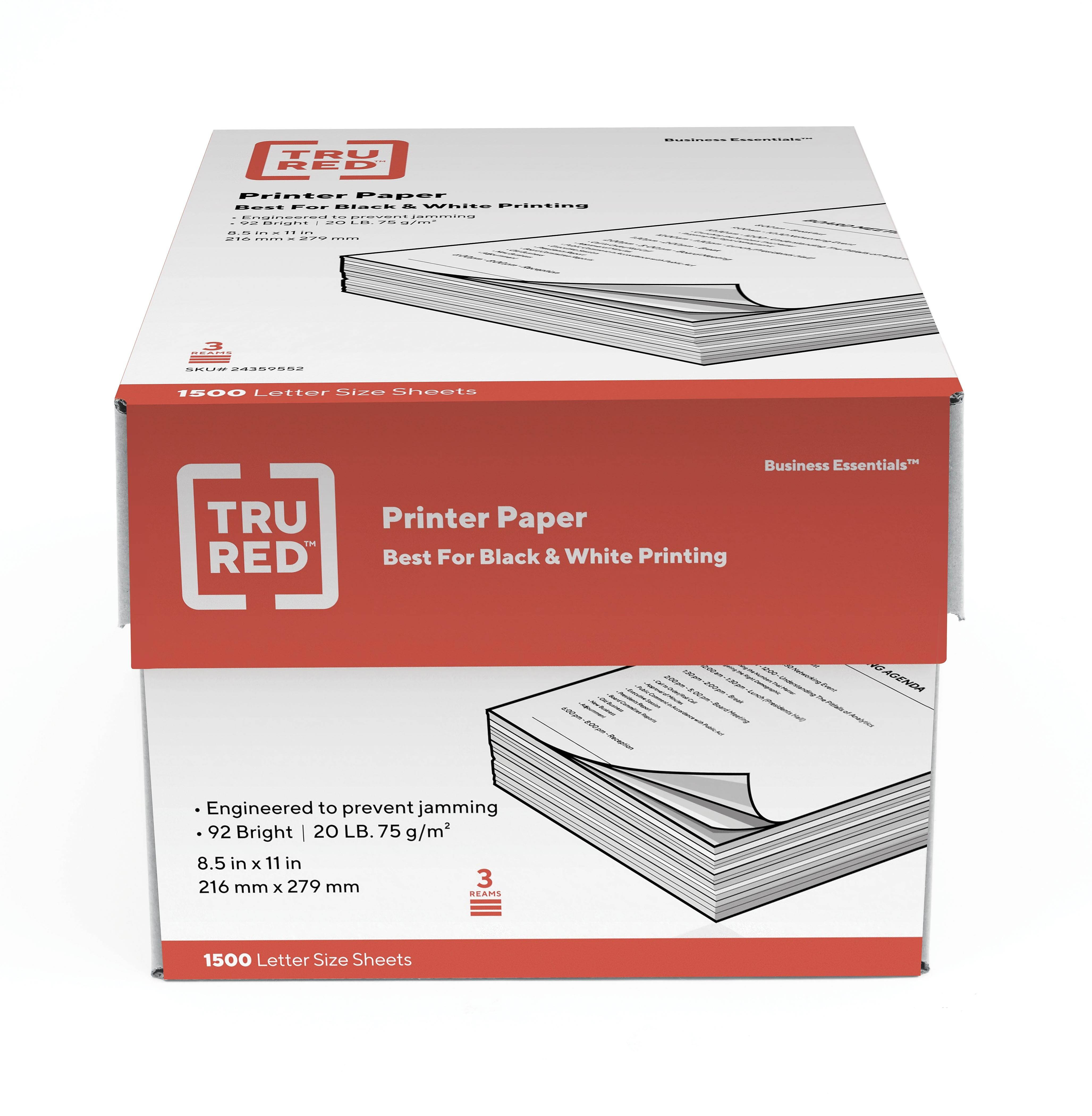 TRU RED 8.5 x 11 Printer Paper 20 lbs. 92 54052/TR56959